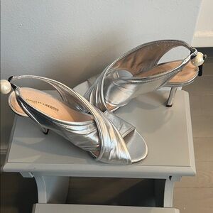 Nicholas Kirkwood Metallic Silver Heels